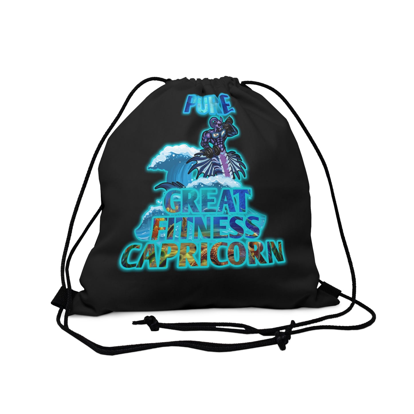 Outdoor Drawstring Bag Black Capricorn