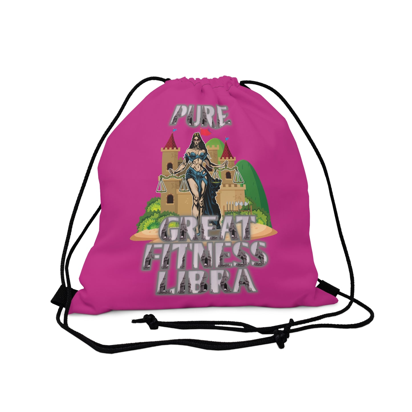 Outdoor Drawstring Bag Pink Female Libra