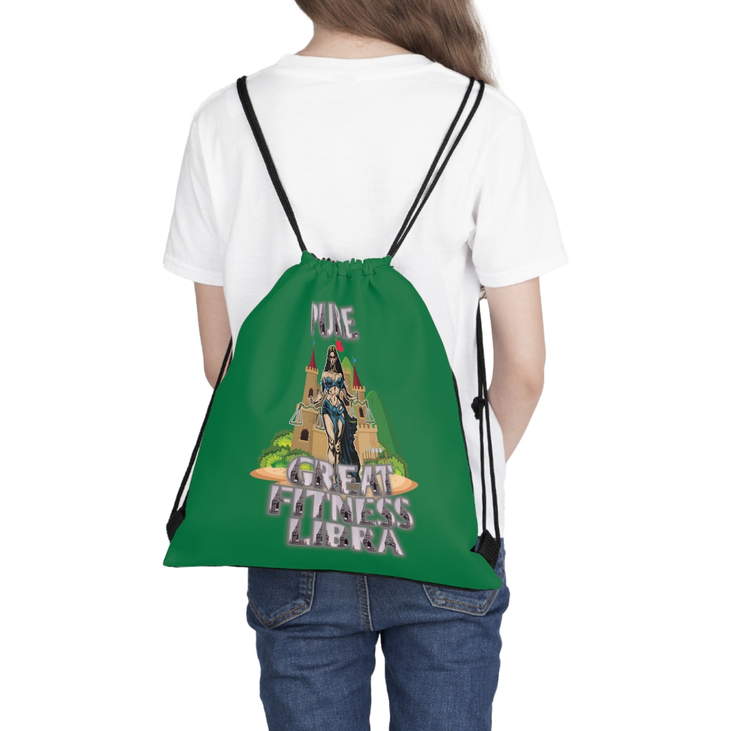 Outdoor Drawstring Bag Green Female Libra