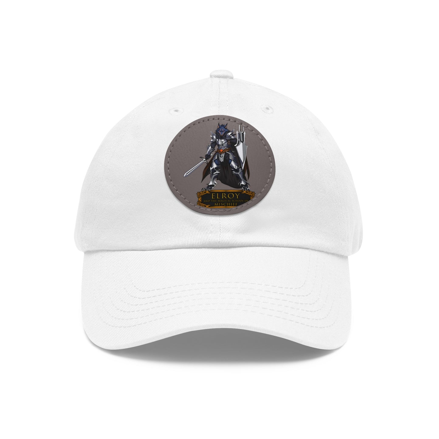 Dad Hat with Leather Patch (Round)