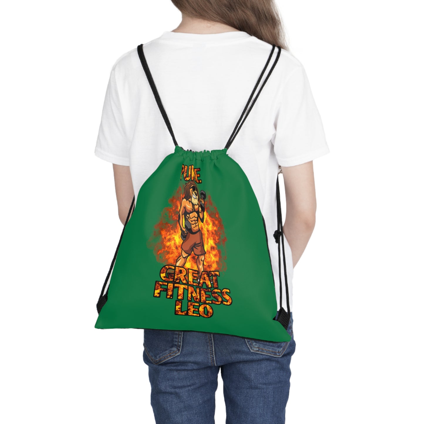 Outdoor Drawstring Bag Green Male Leo