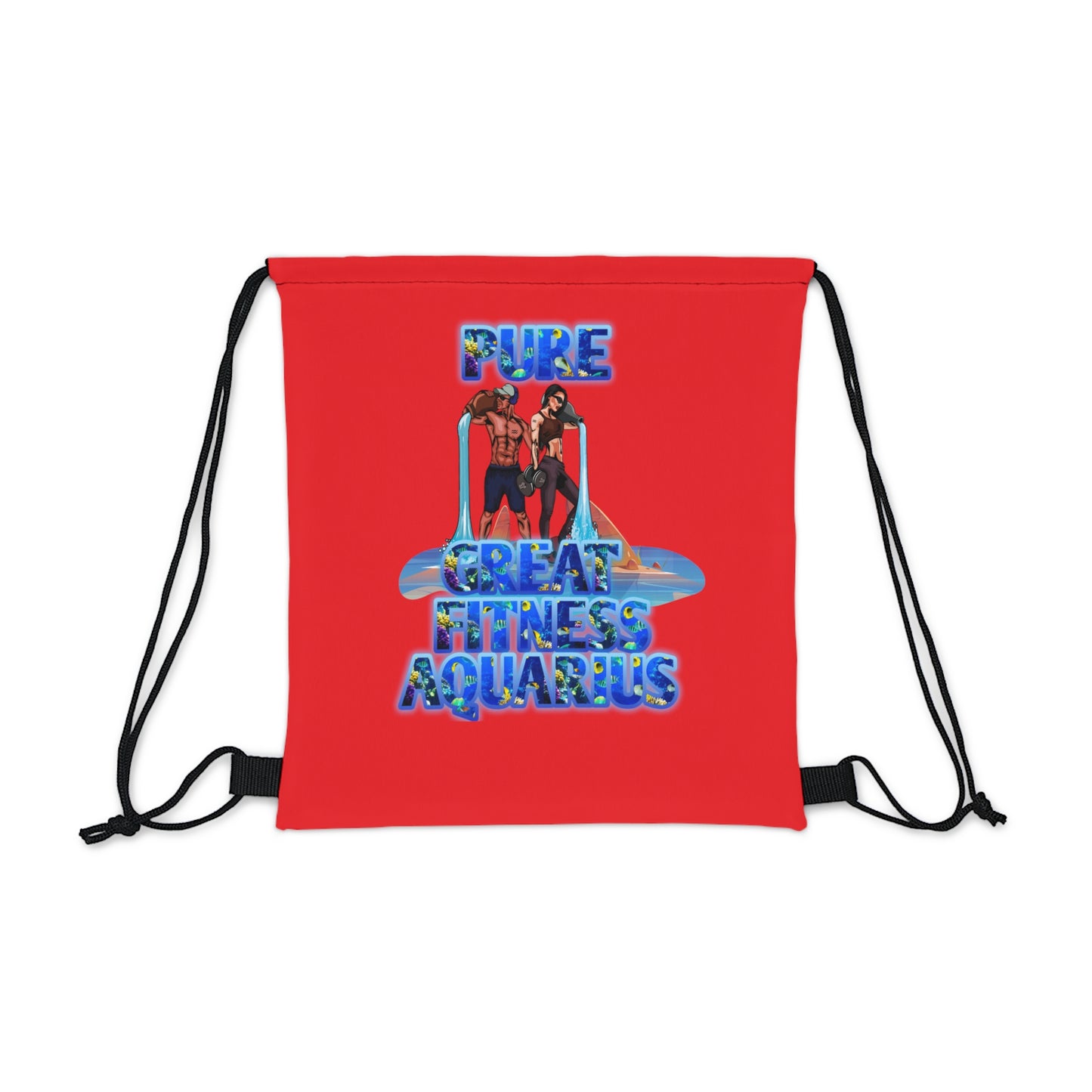 Outdoor Drawstring Bag Red Aquarius