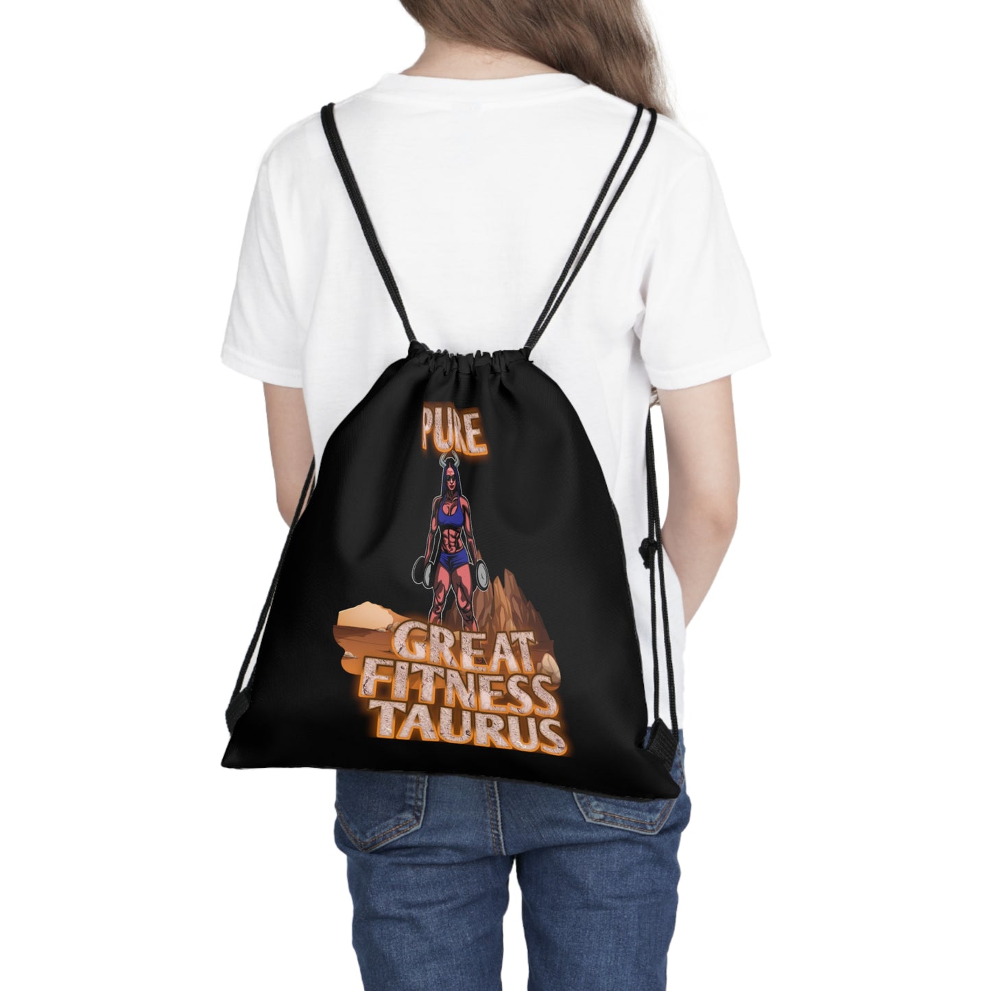 Outdoor Drawstring Bag Black Female Taurus