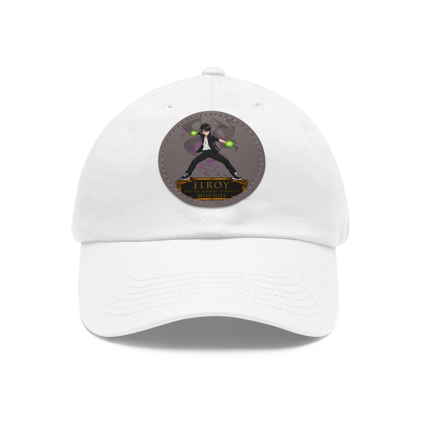 Dad Hat with Leather Patch (Round)