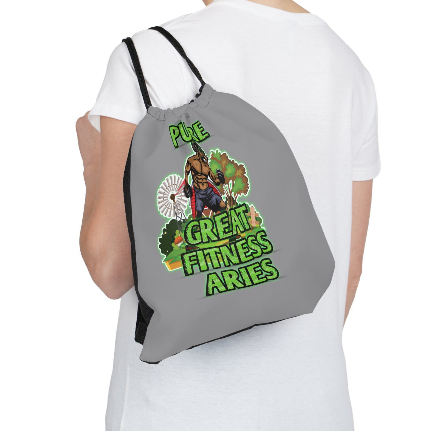 Outdoor Drawstring Bag Grey Male Aries