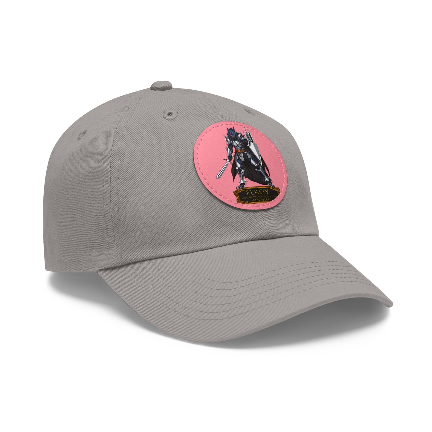 Dad Hat with Leather Patch (Round)