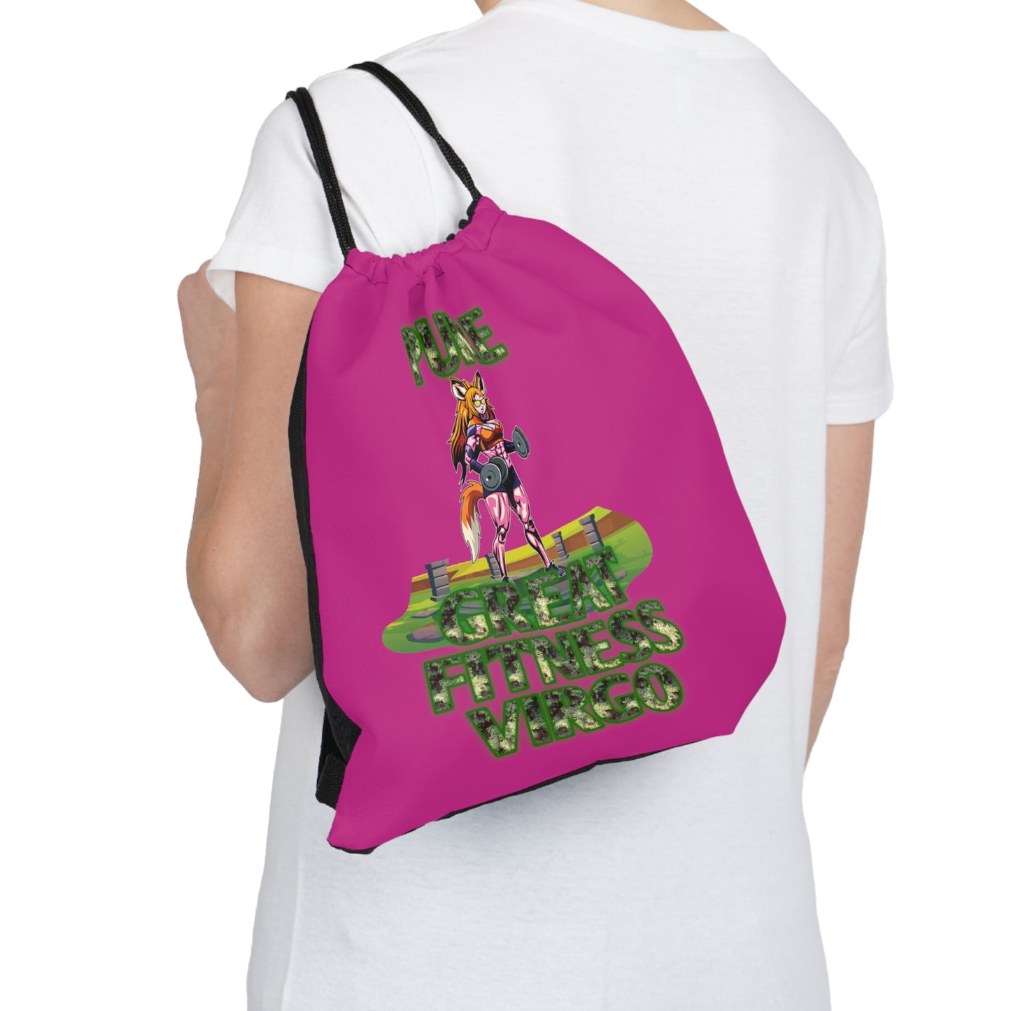 Outdoor Drawstring Bag Pink Female Virgo