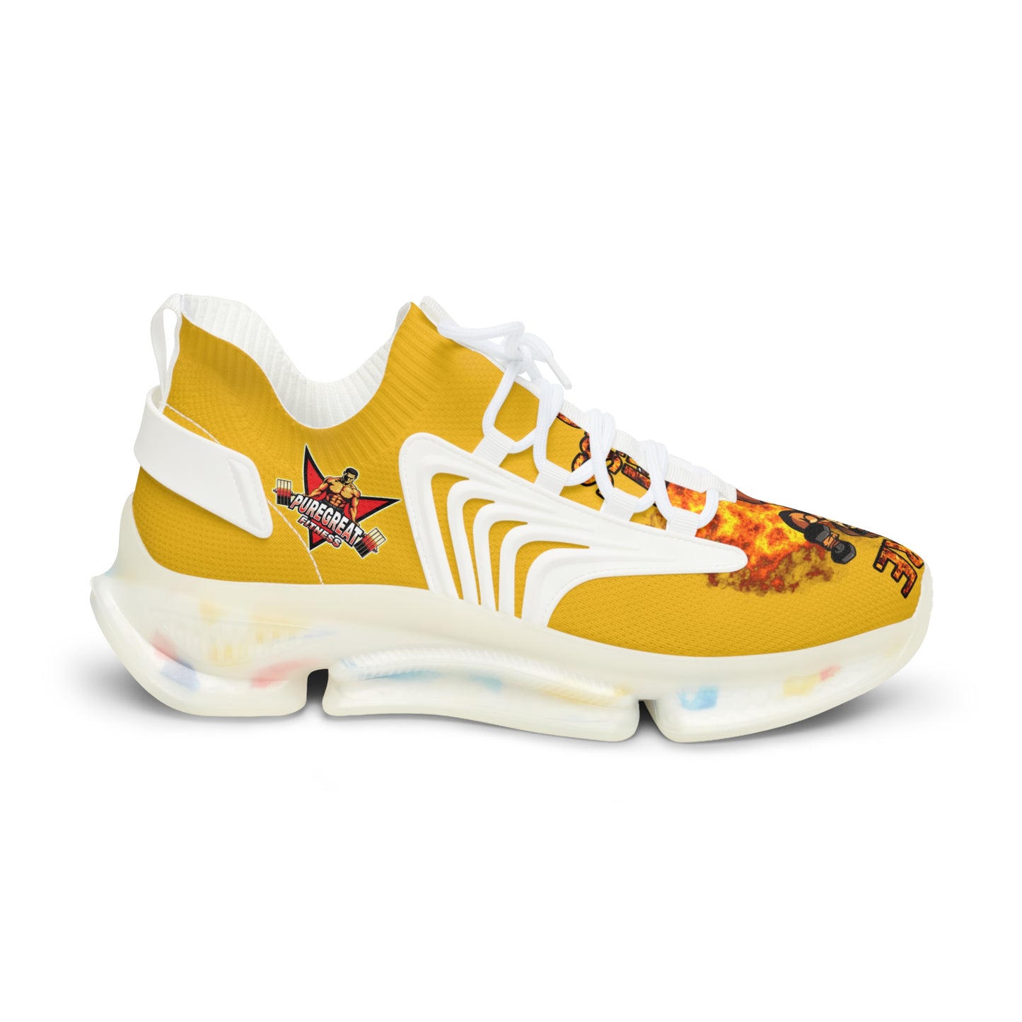 Men's Mesh Sneakers Yellow Leo