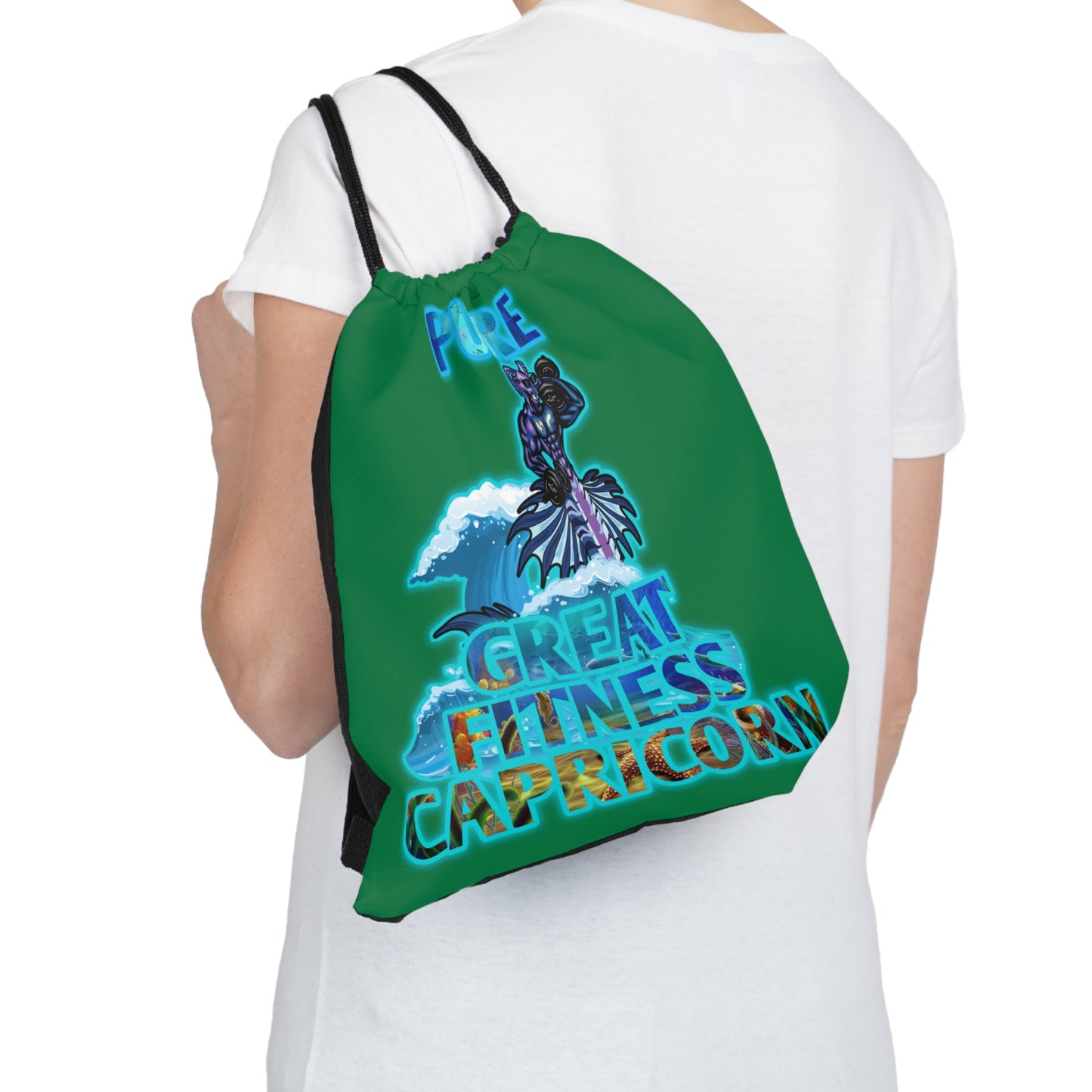 Outdoor Drawstring Bag Green Capricorn