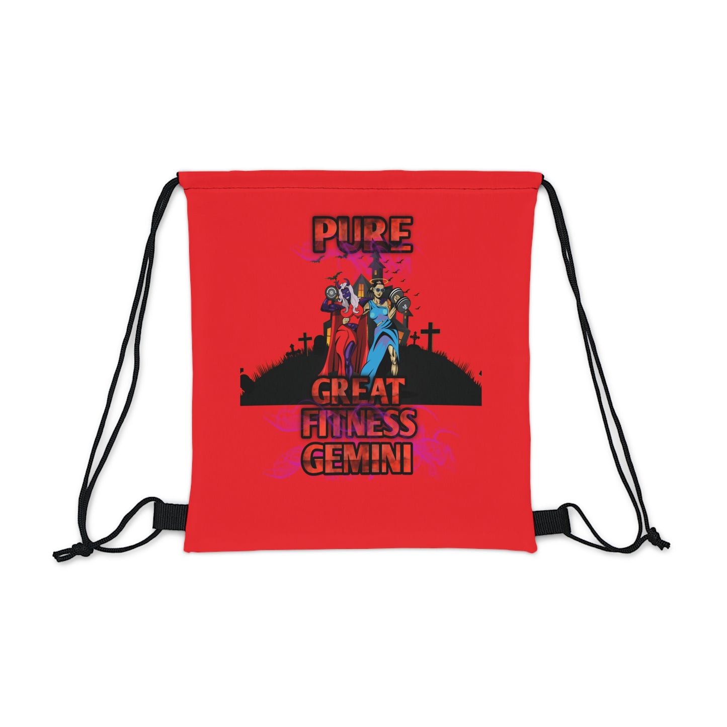 Outdoor Drawstring Bag Red Gemini