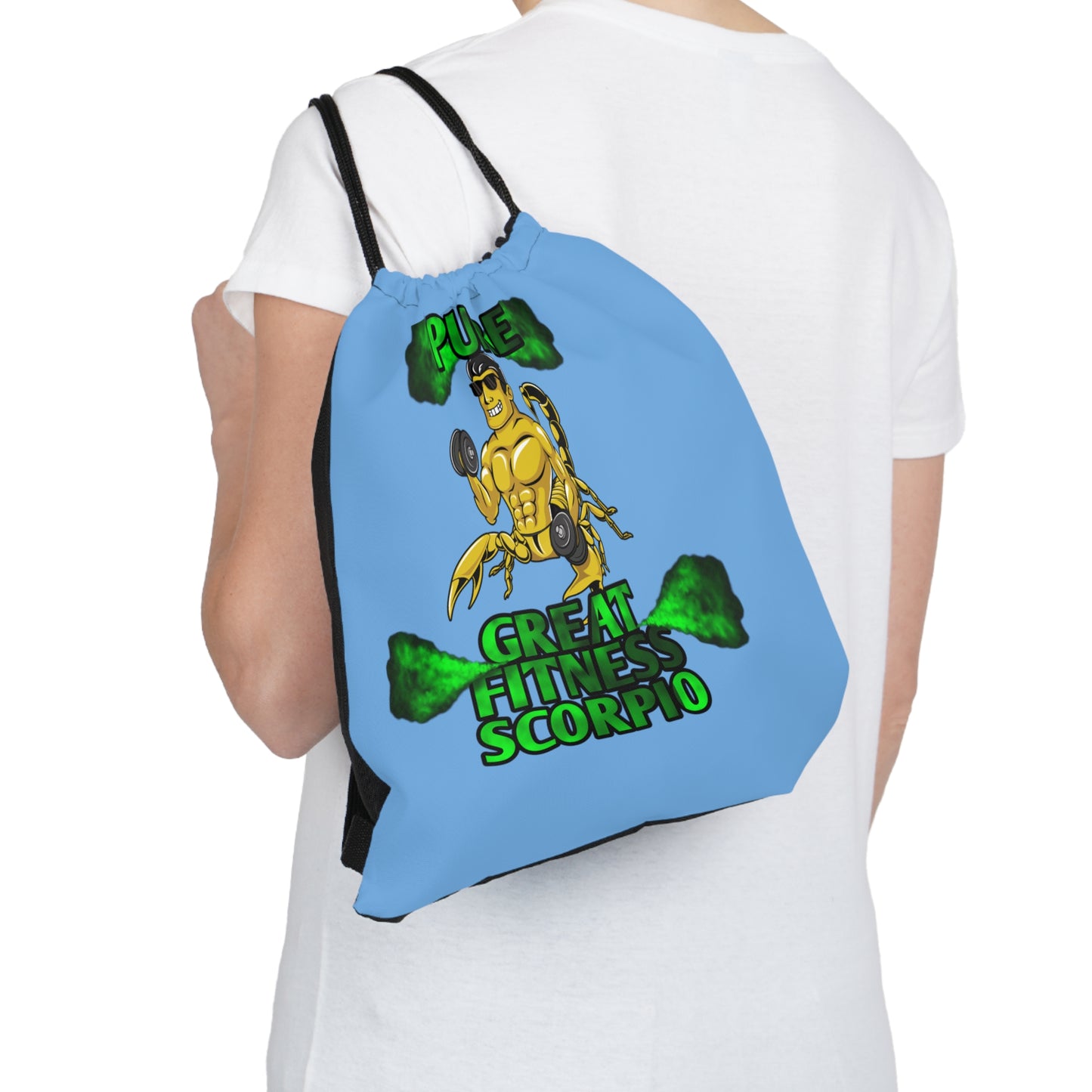 Outdoor Drawstring Bag Blue Male Scorpio