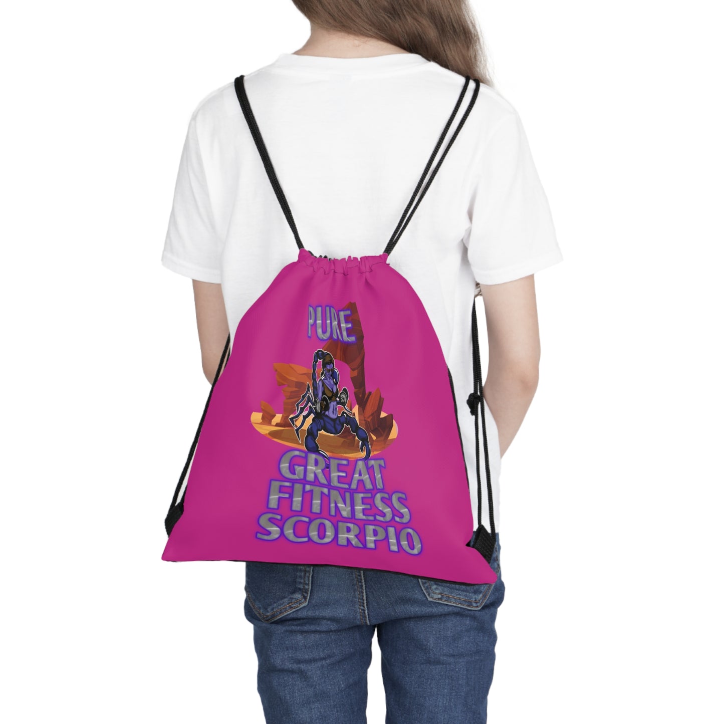 Outdoor Drawstring Bag Pink Female Scorpio