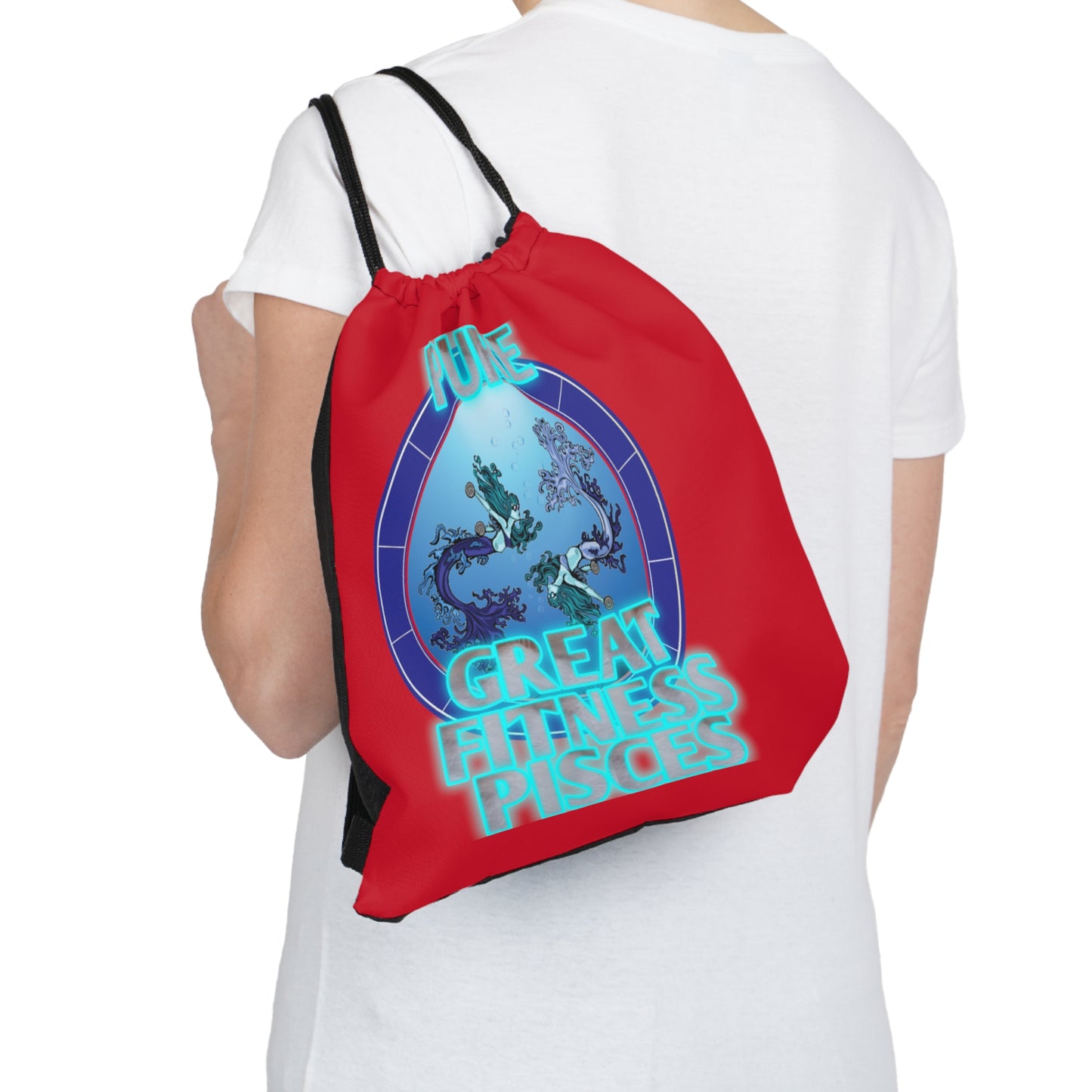 Outdoor Drawstring Bag Red Female Pisces