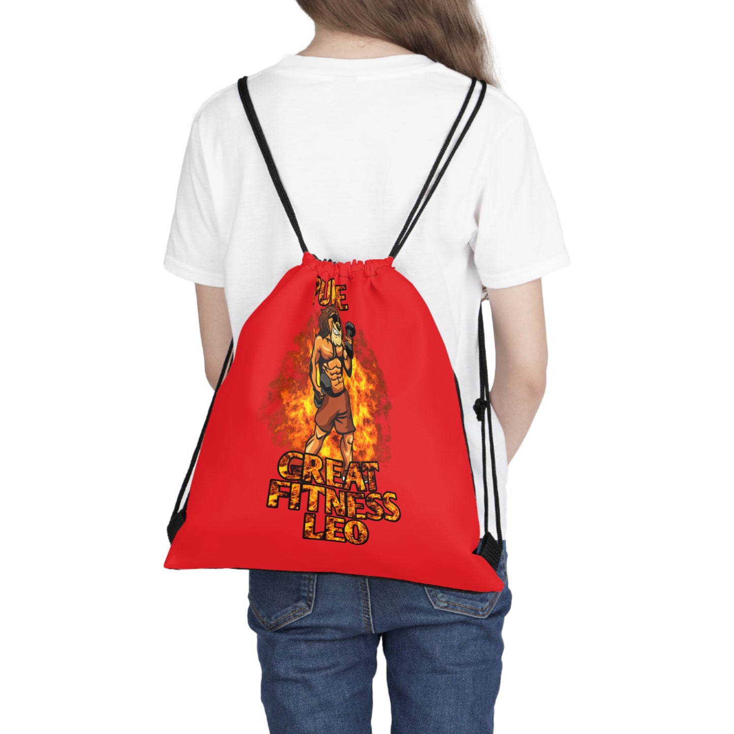 Outdoor Drawstring Bag Red Male Leo