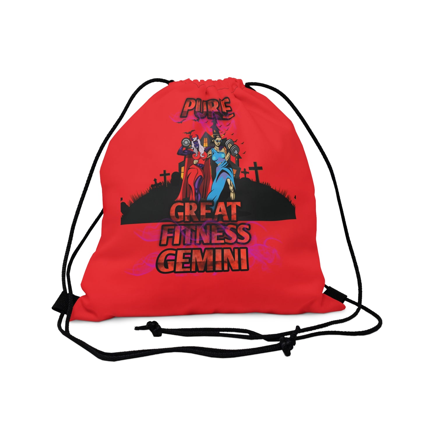 Outdoor Drawstring Bag Red Gemini