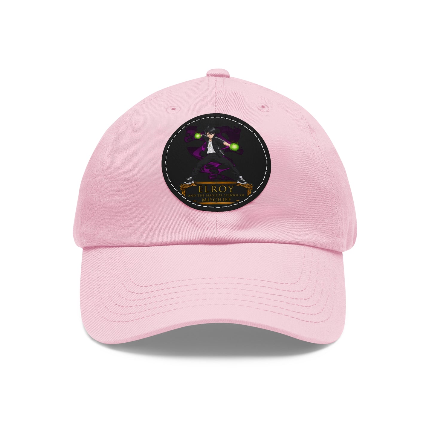 Dad Hat with Leather Patch (Round)