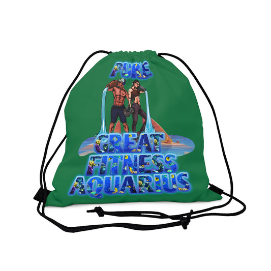 Outdoor Drawstring Bag Green Aquarius