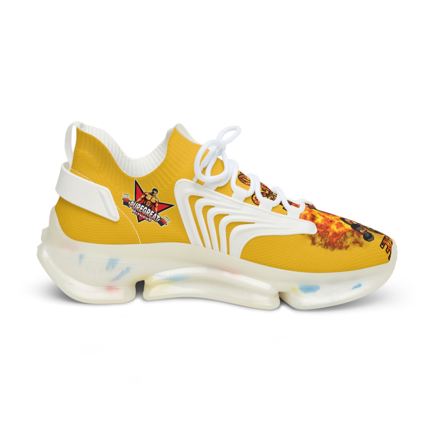 Men's Mesh Sneakers Yellow Leo