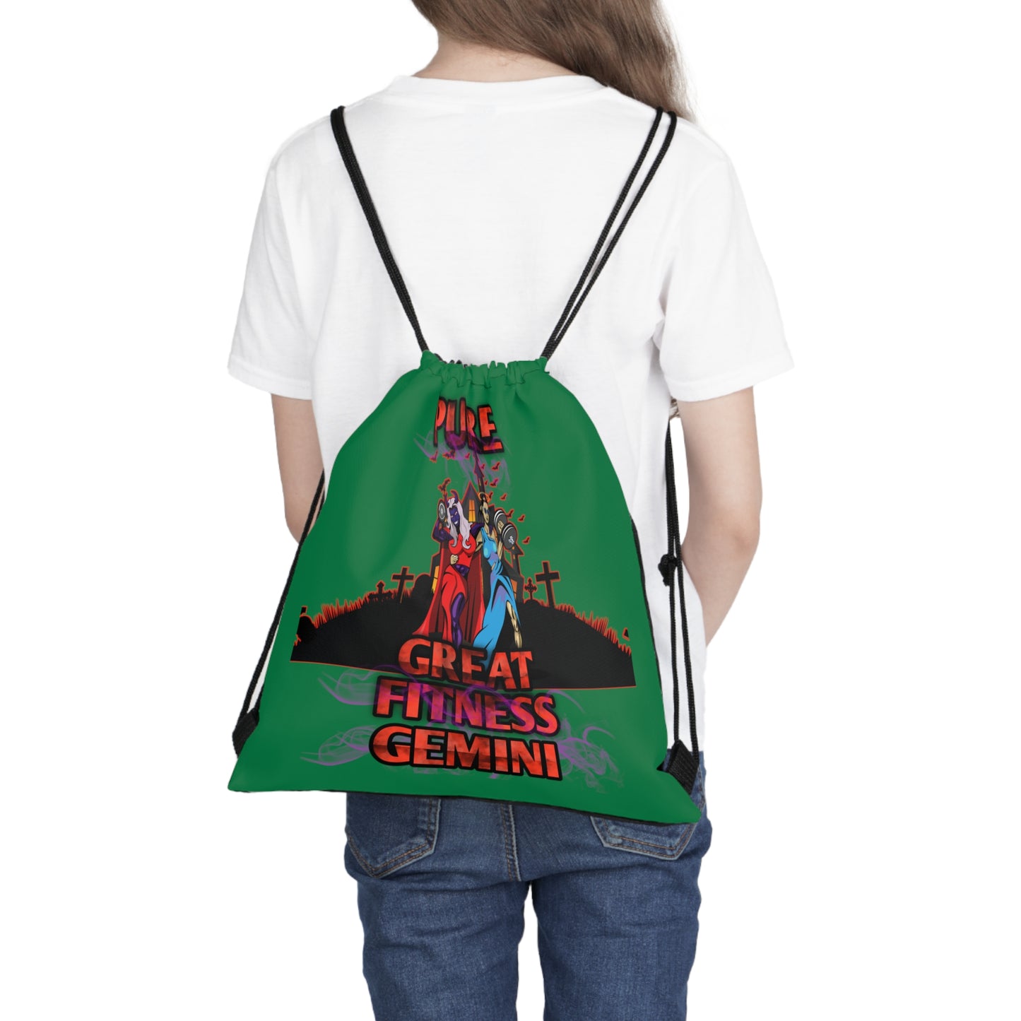 Outdoor Drawstring Bag Green Gemini