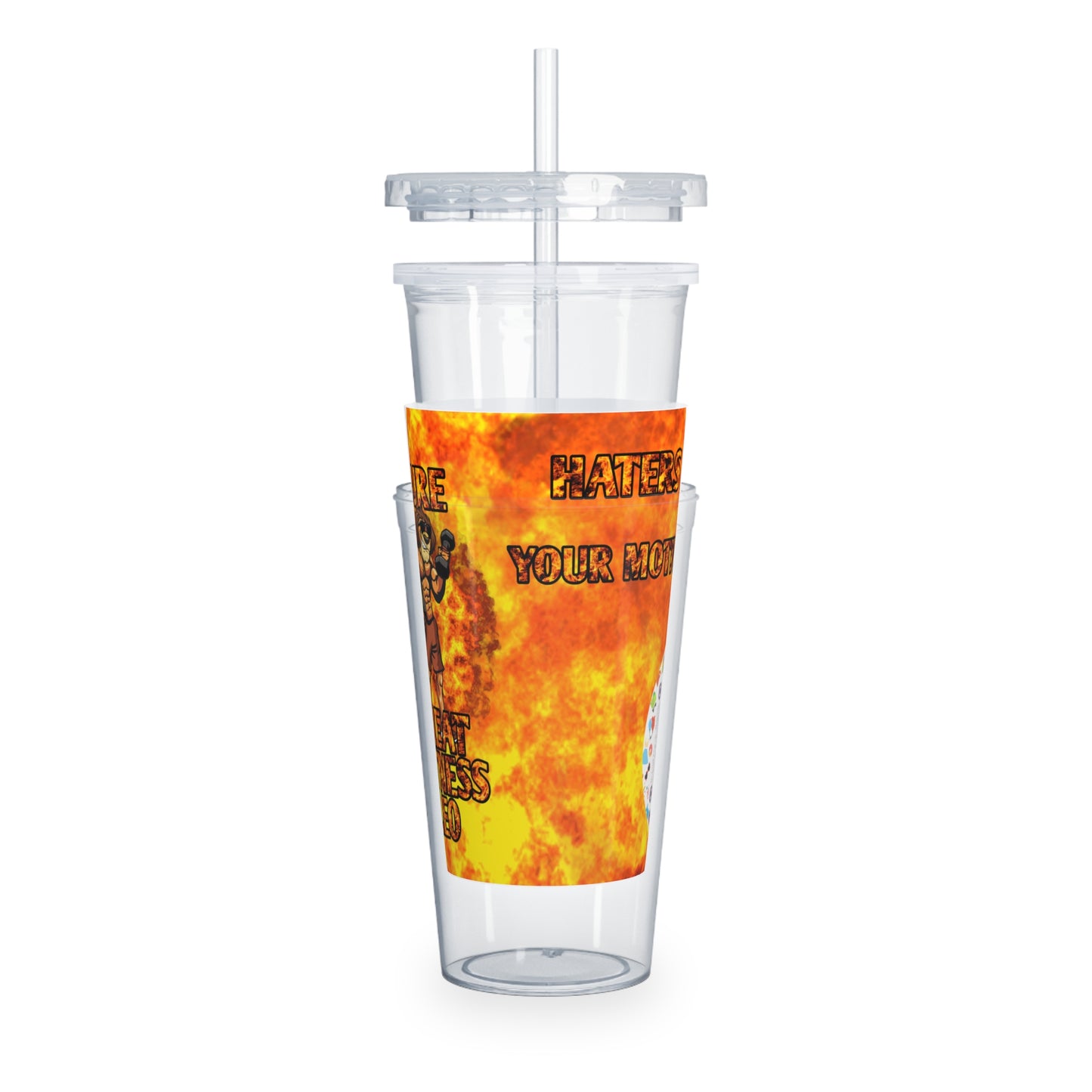 Plastic Tumbler with Straw Male Leo