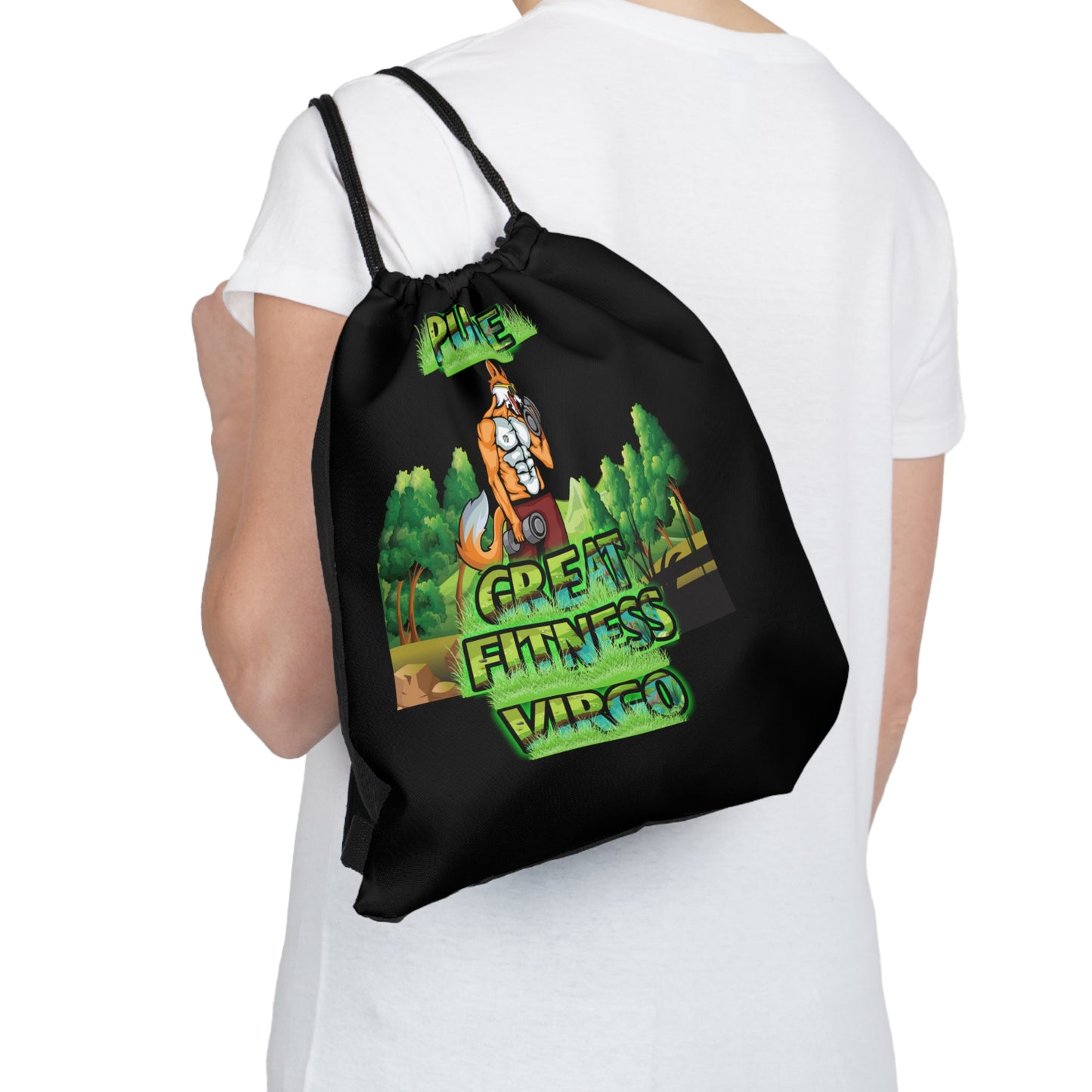 Outdoor Drawstring Bag Black Male Virgo