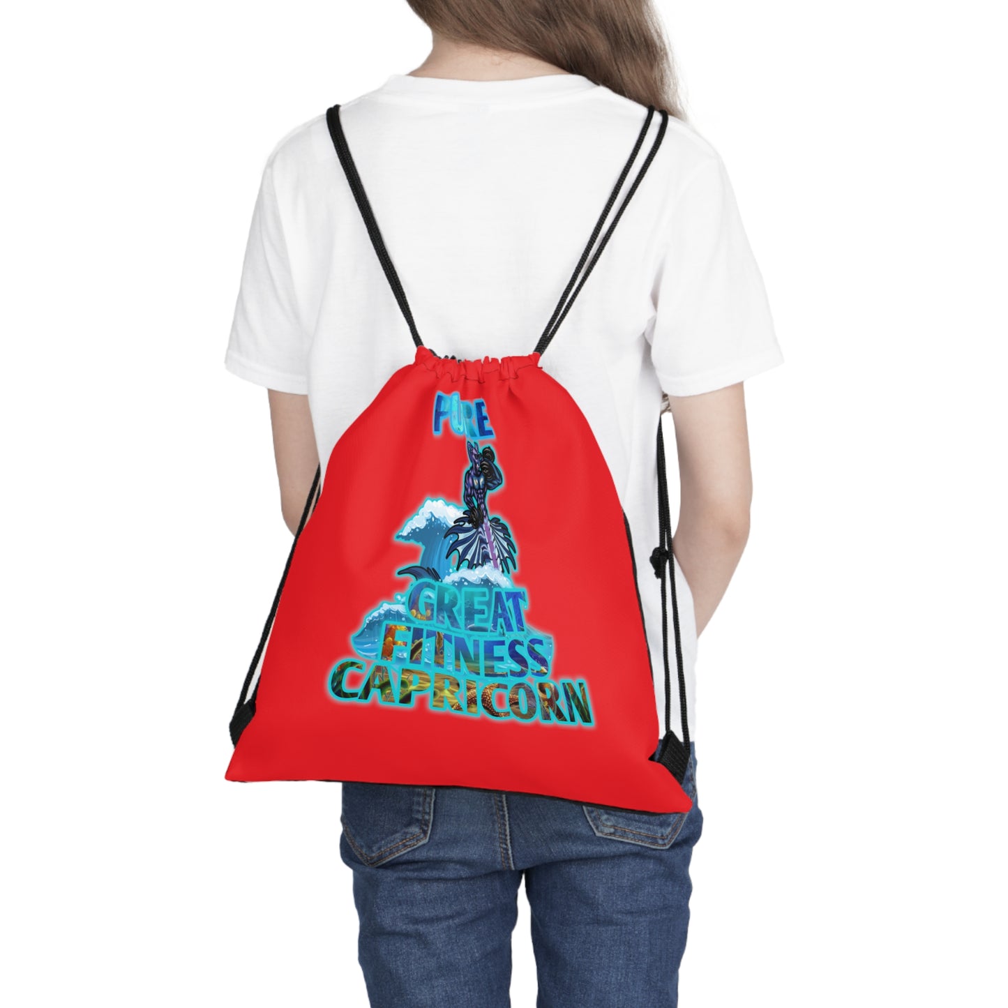 Outdoor Drawstring Bag Red Capricorn