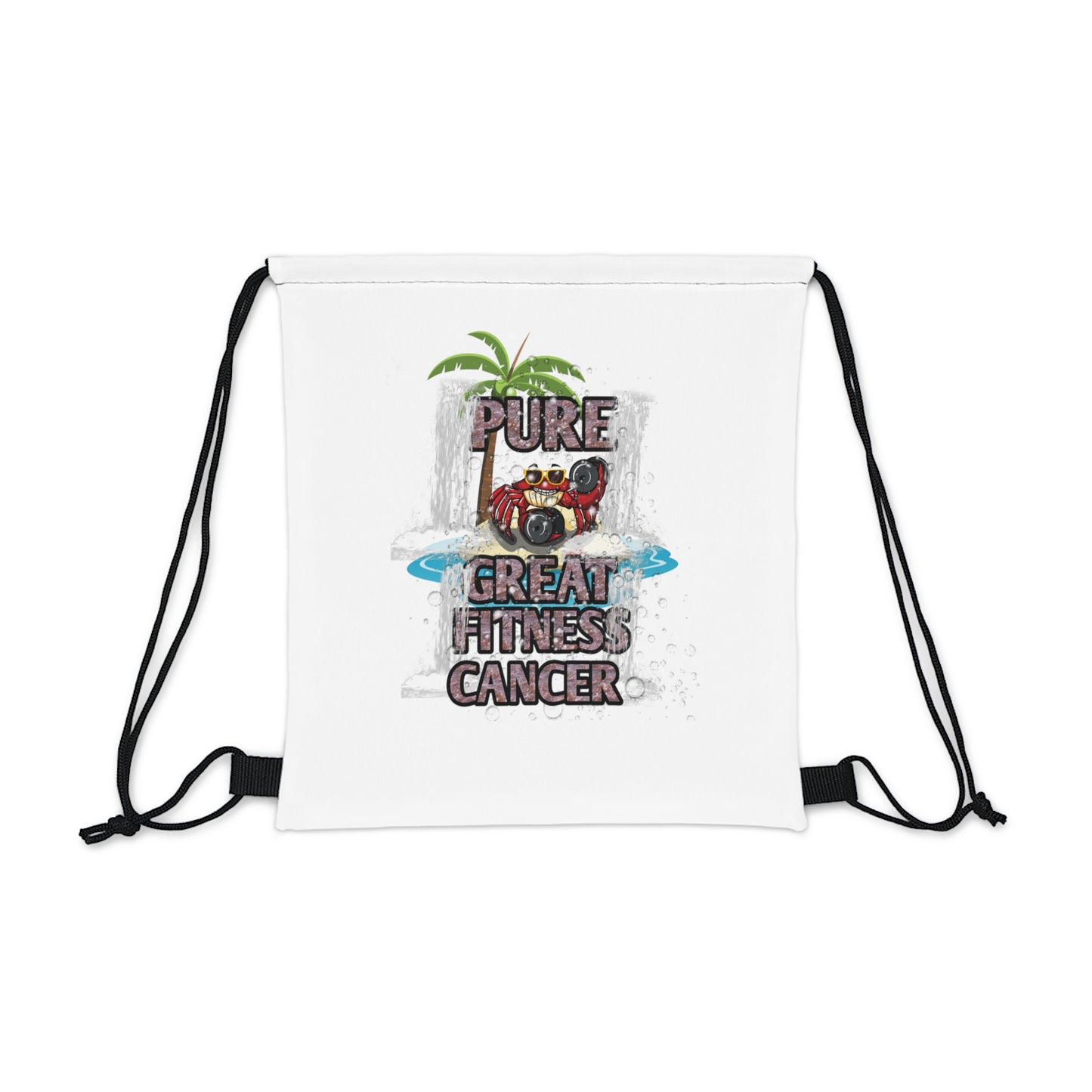 Outdoor Drawstring Bag White Cancer