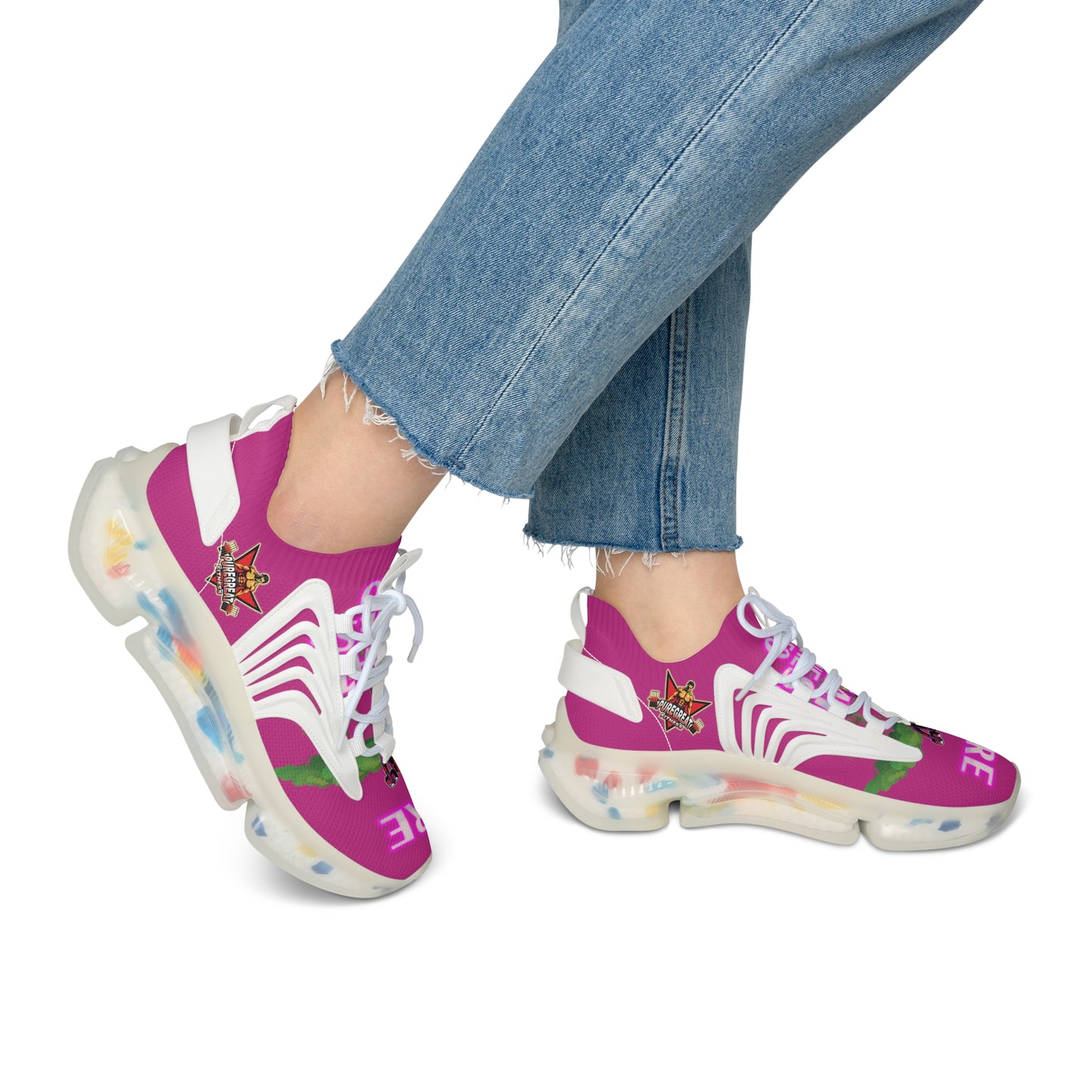 Women's Mesh Sneakers Pink Leo