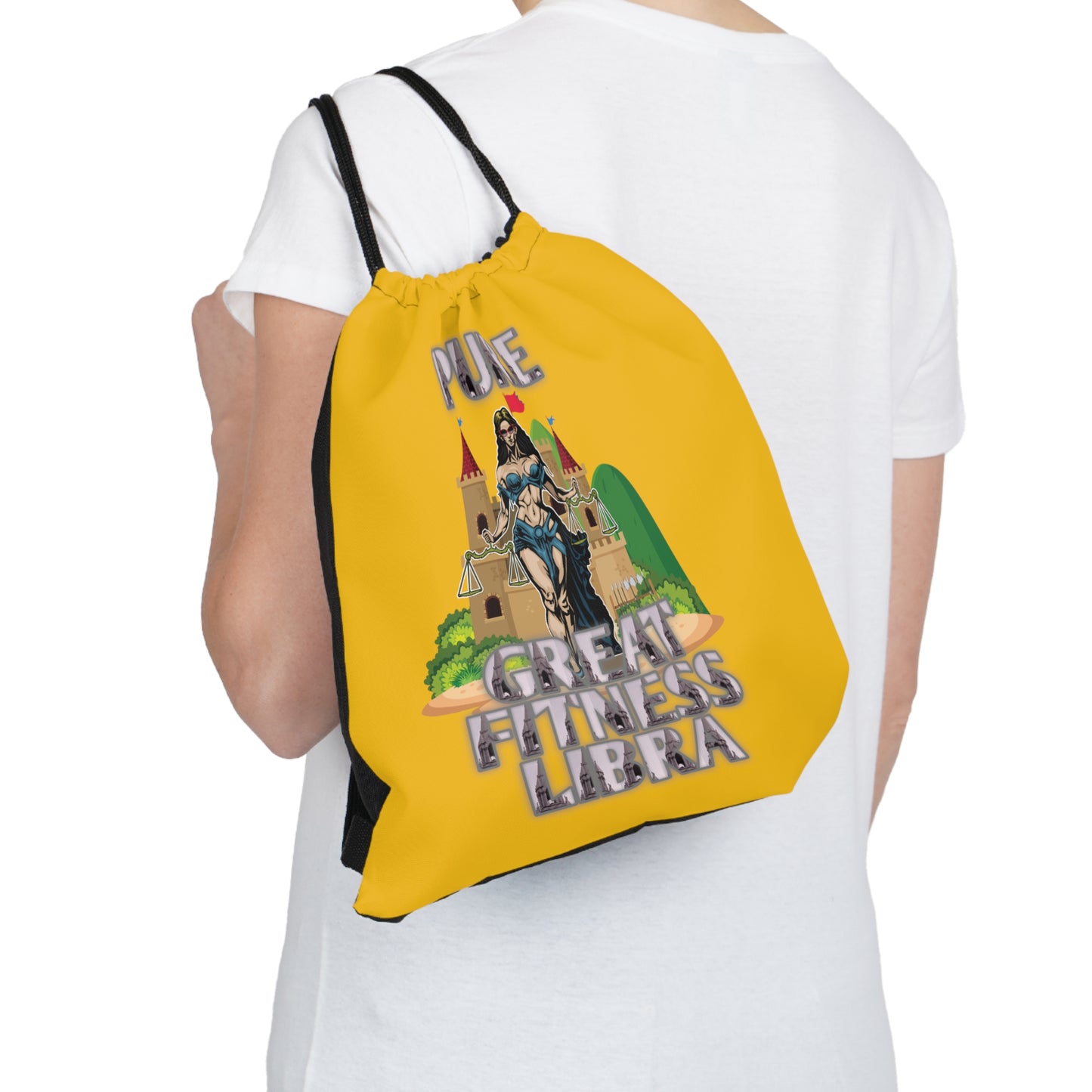 Outdoor Drawstring Bag Yellow Female Libra