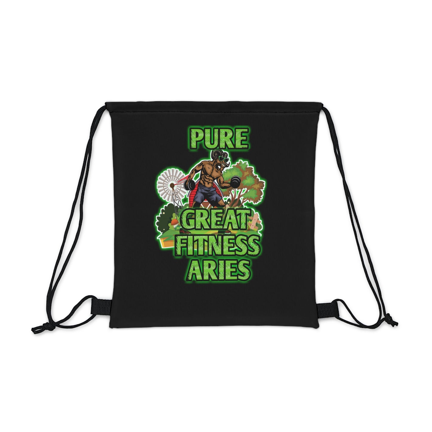 Outdoor Drawstring Bag Black Male Aries