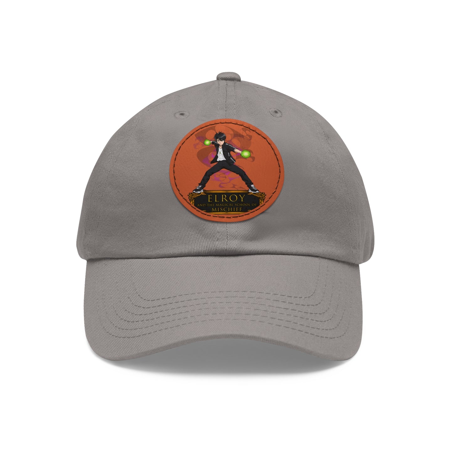 Dad Hat with Leather Patch (Round)