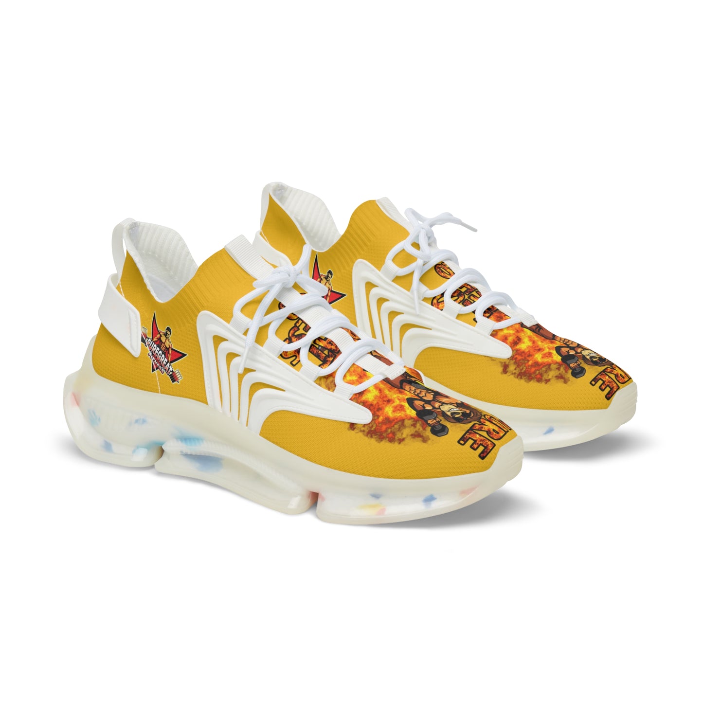 Men's Mesh Sneakers Yellow Leo