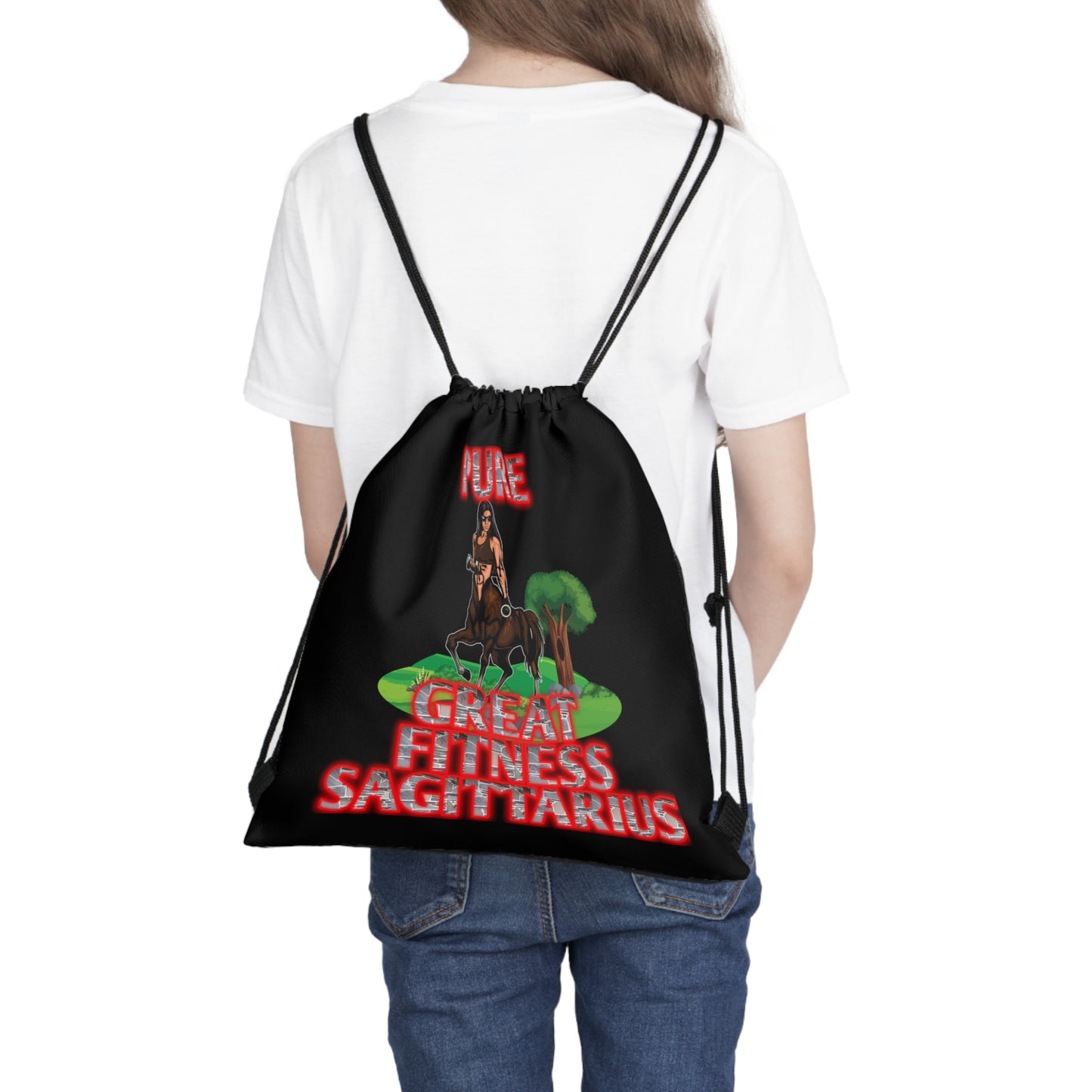 Outdoor Drawstring Bag Black Female Sagittarius