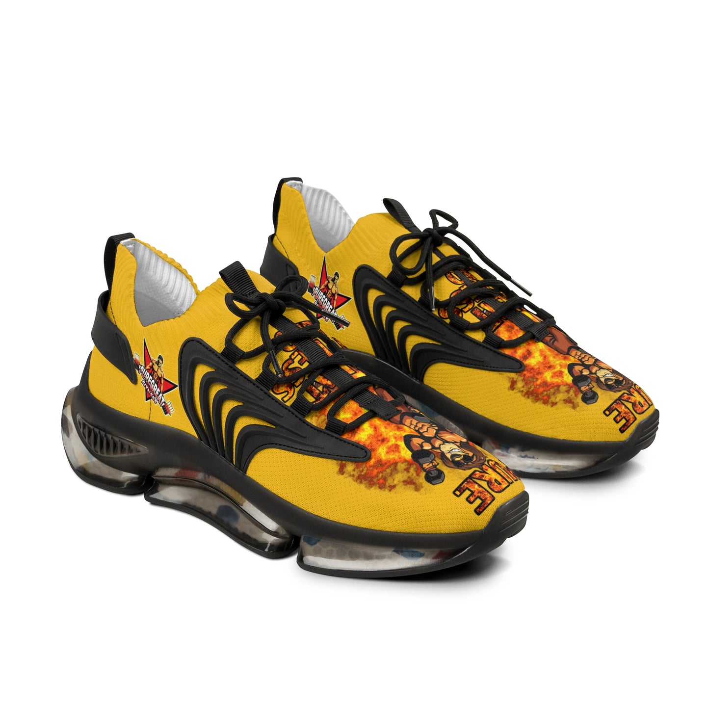 Men's Mesh Sneakers Yellow Leo