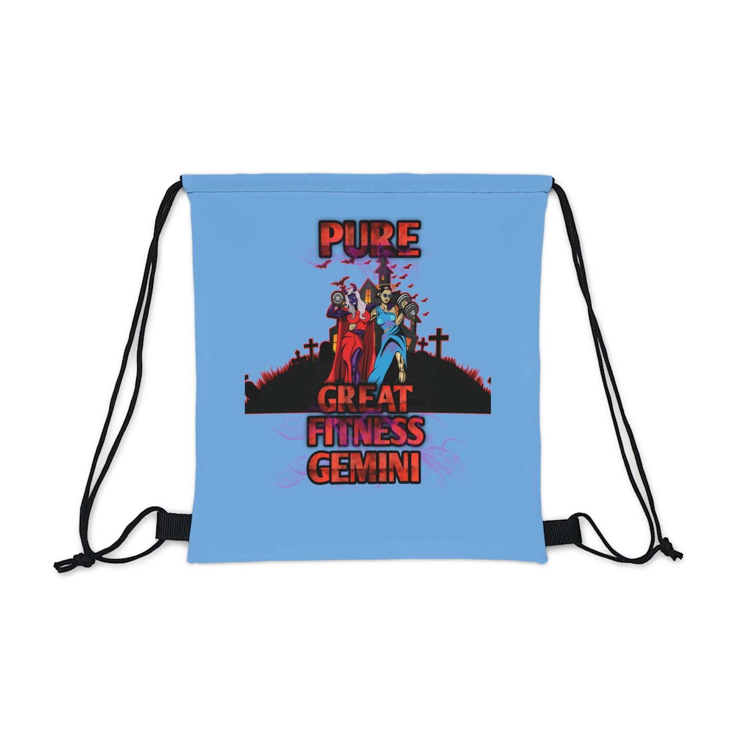 Outdoor Drawstring Bag Blue Gemini