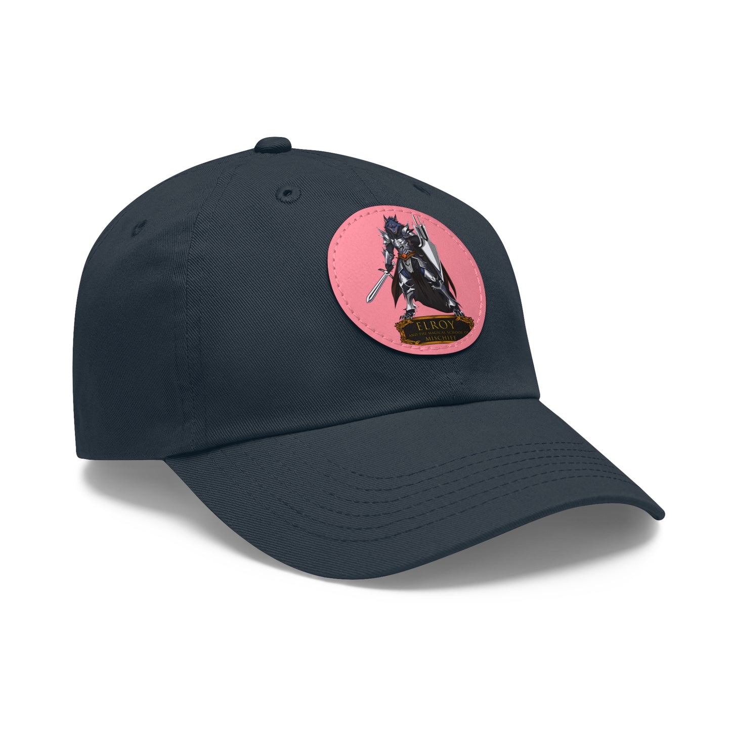 Dad Hat with Leather Patch (Round)