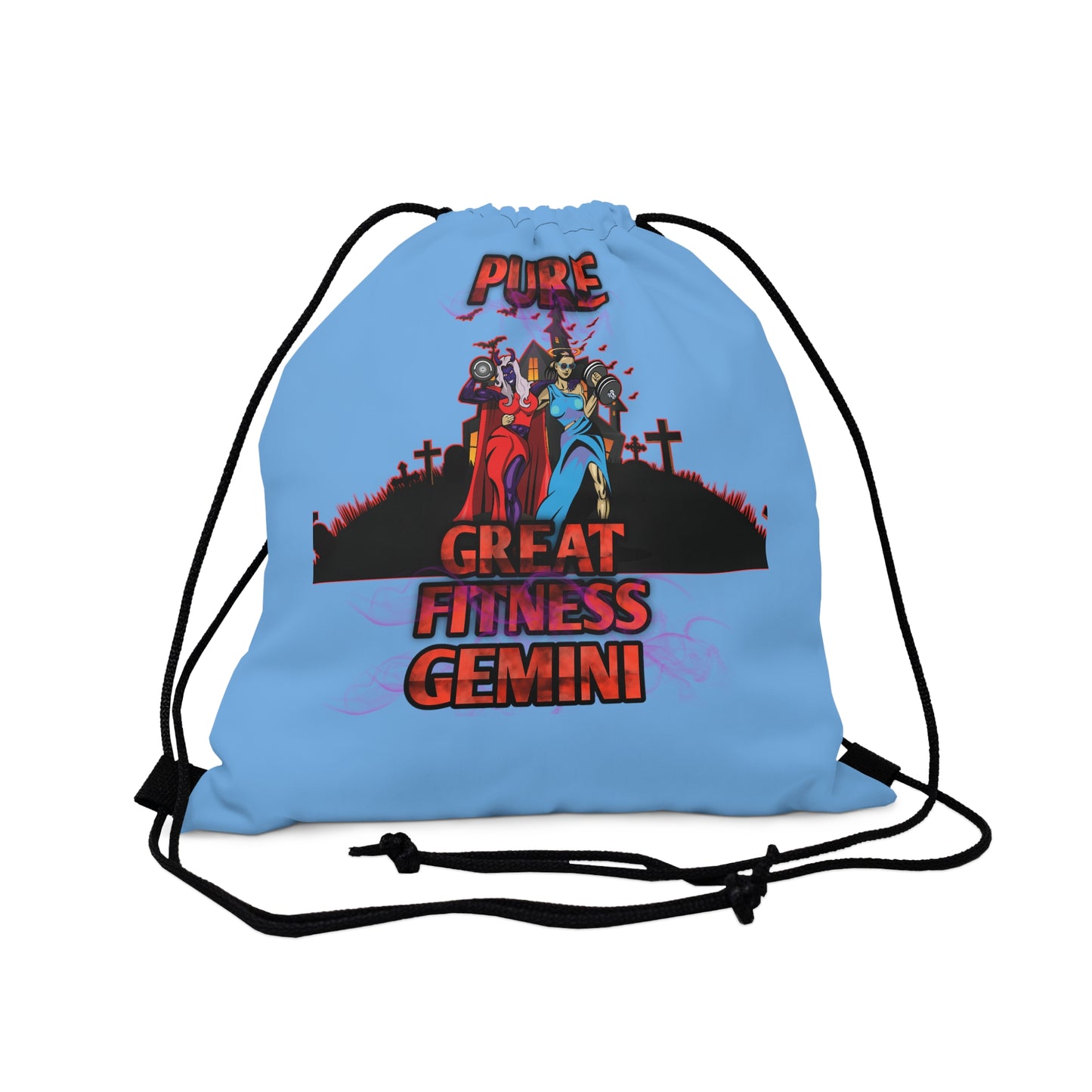 Outdoor Drawstring Bag Blue Gemini