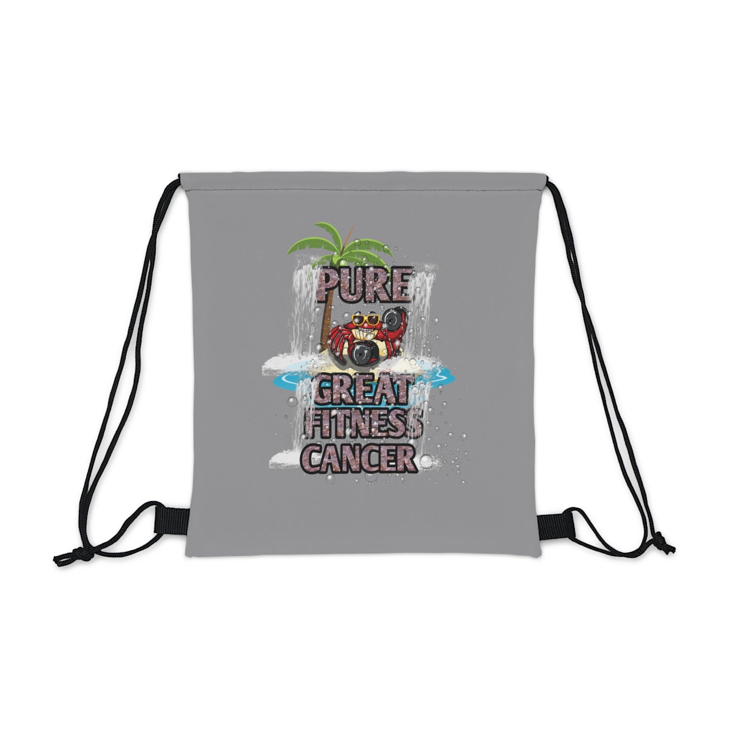 Outdoor Drawstring Bag Grey Cancer