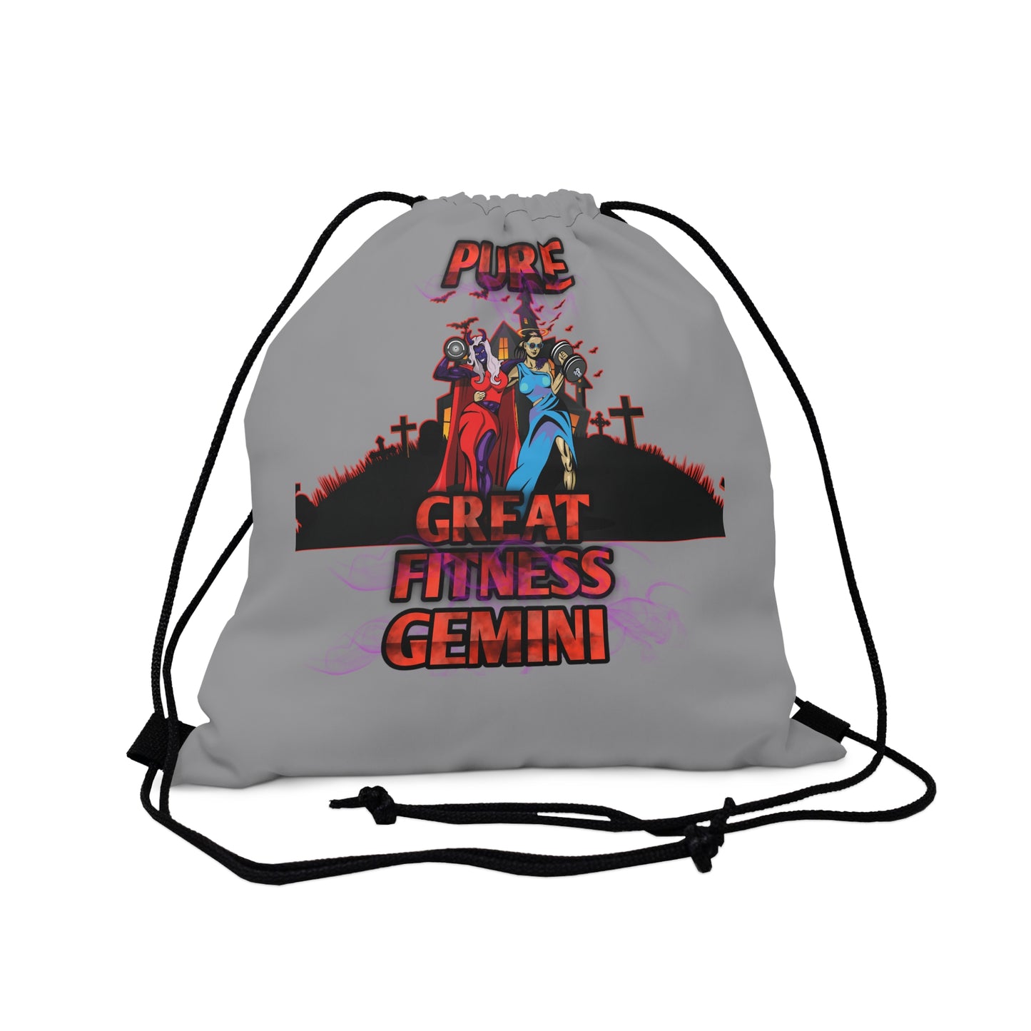 Outdoor Drawstring Bag Grey Gemini