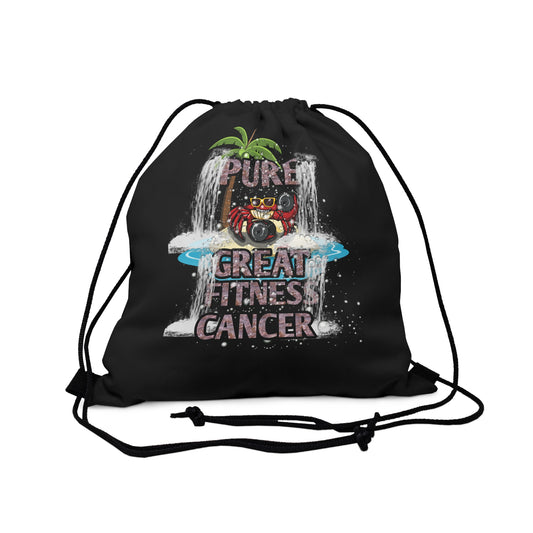 Outdoor Drawstring Bag Black Cancer