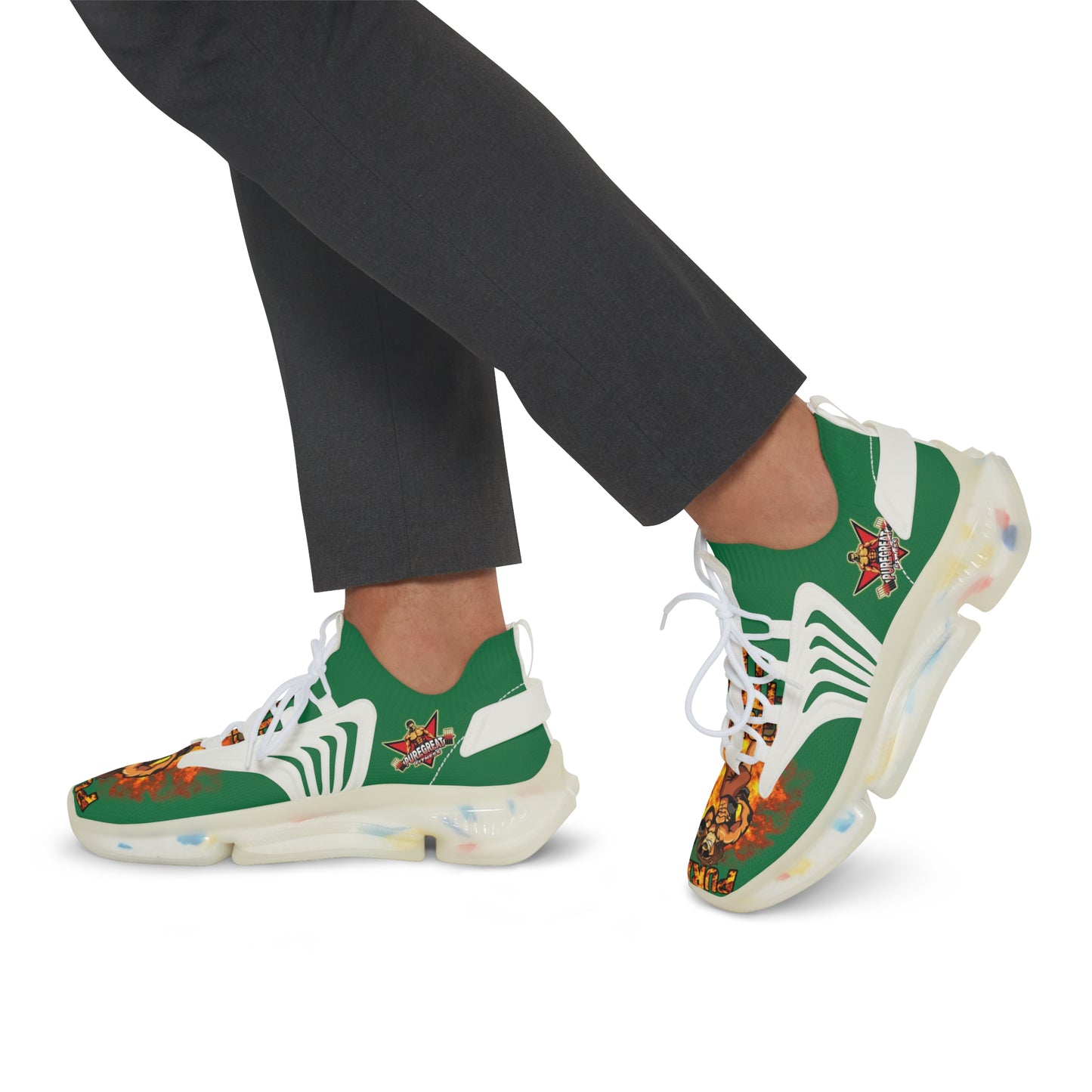 Men's Mesh Sneakers Green Leo