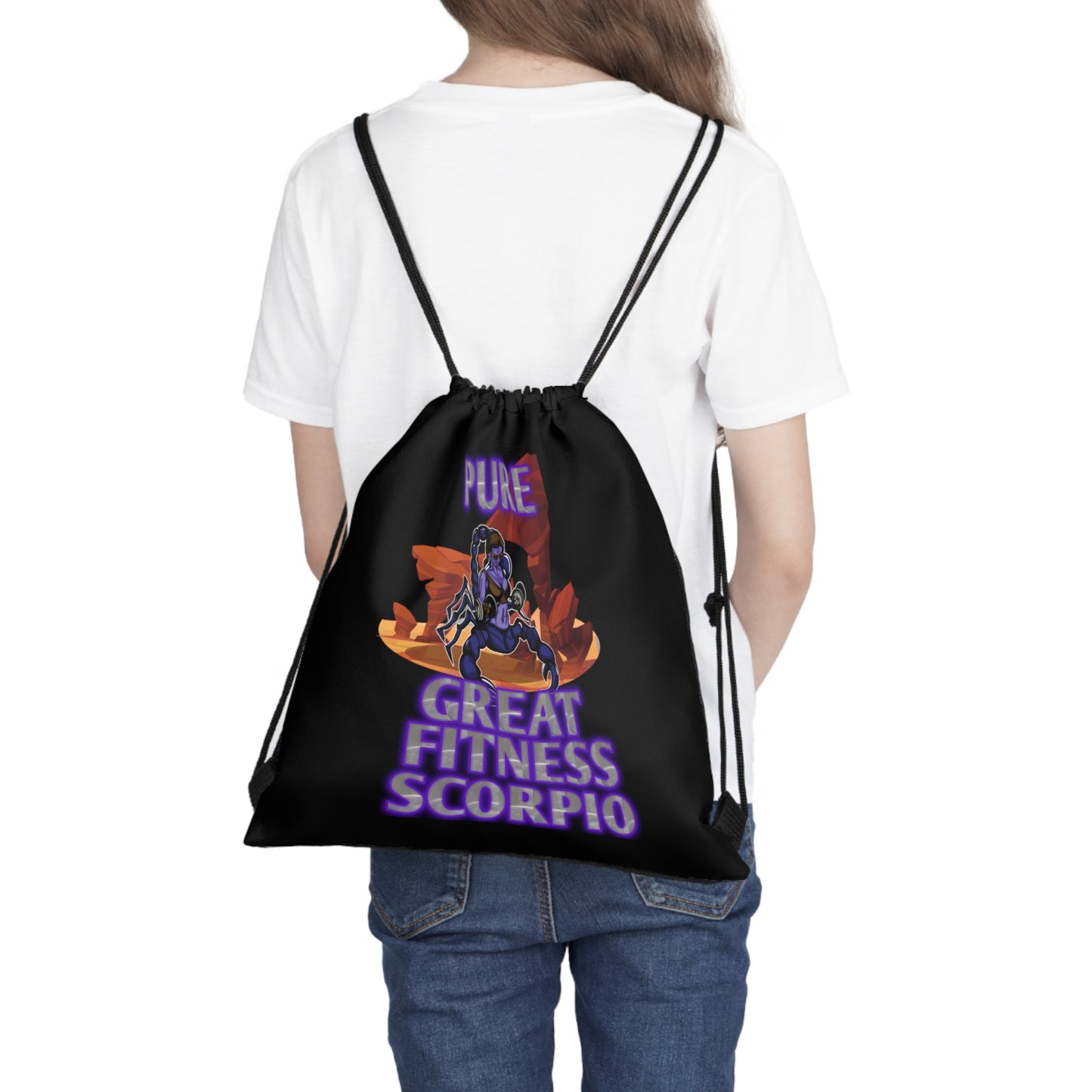 Outdoor Drawstring Bag Black Female Scorpio