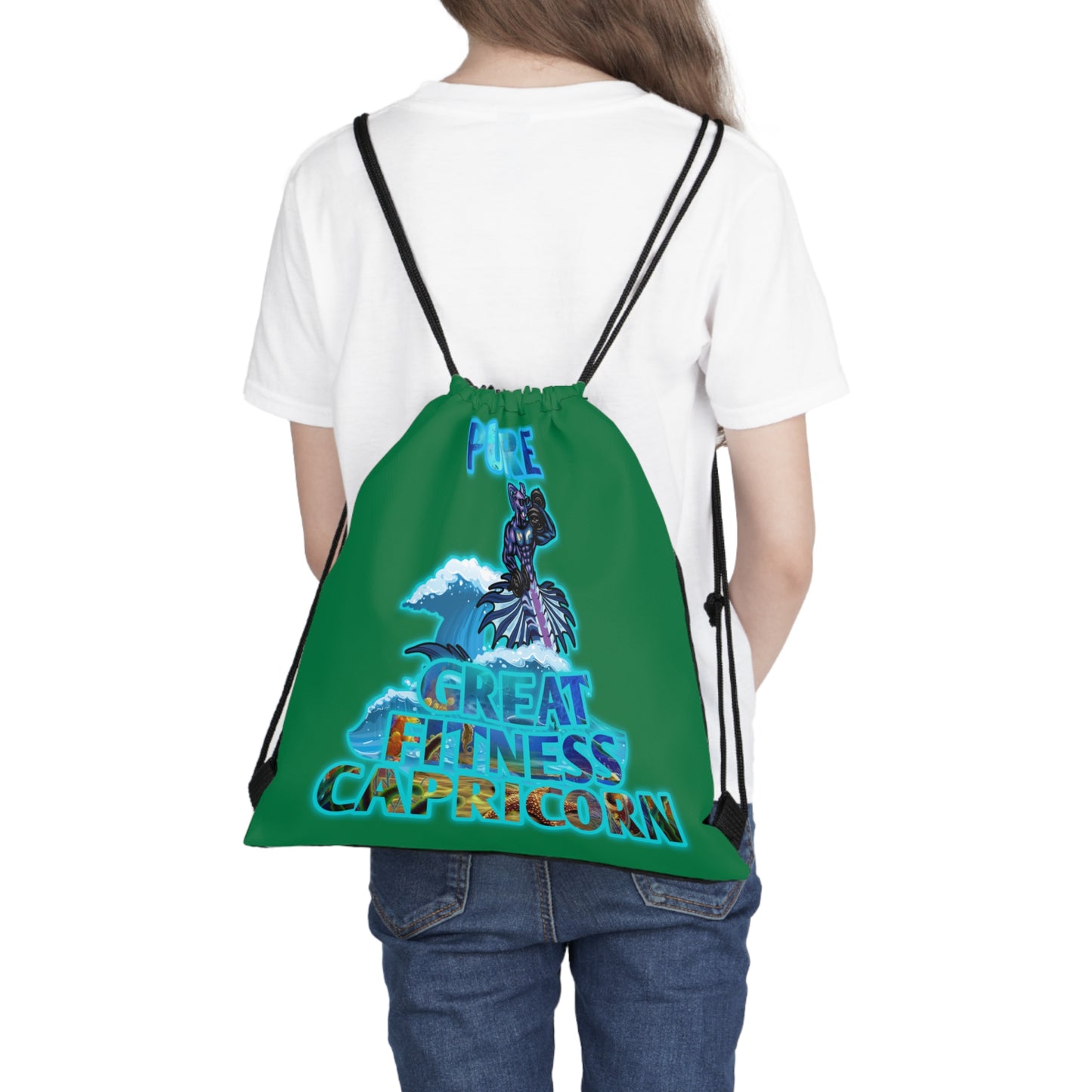 Outdoor Drawstring Bag Green Capricorn