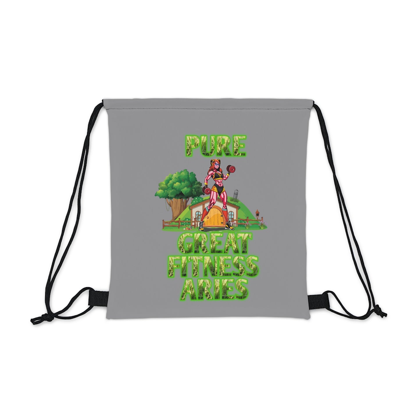 Outdoor Drawstring Bag Grey Female Aries