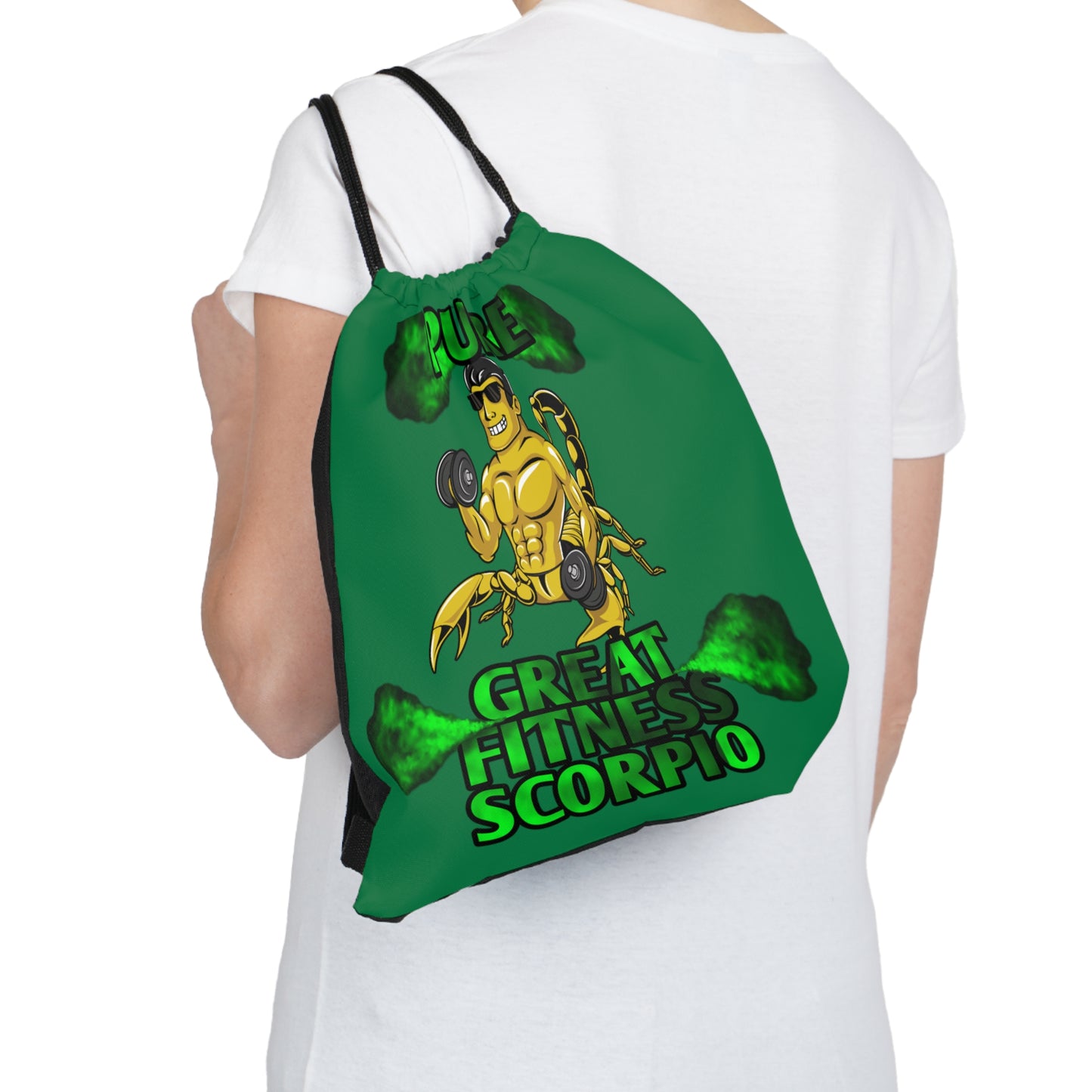 Outdoor Drawstring Bag Green Male Scorpio