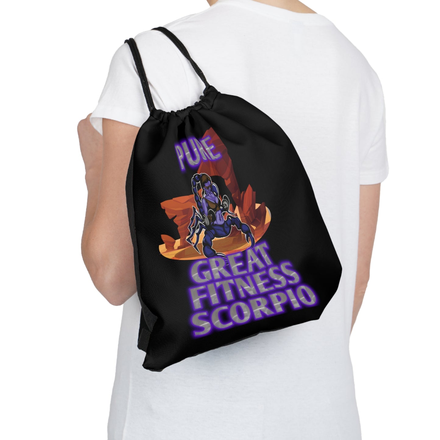 Outdoor Drawstring Bag Black Female Scorpio