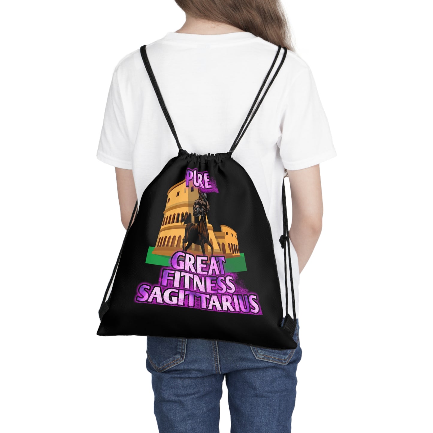 Outdoor Drawstring Bag Black Male Sagittarius