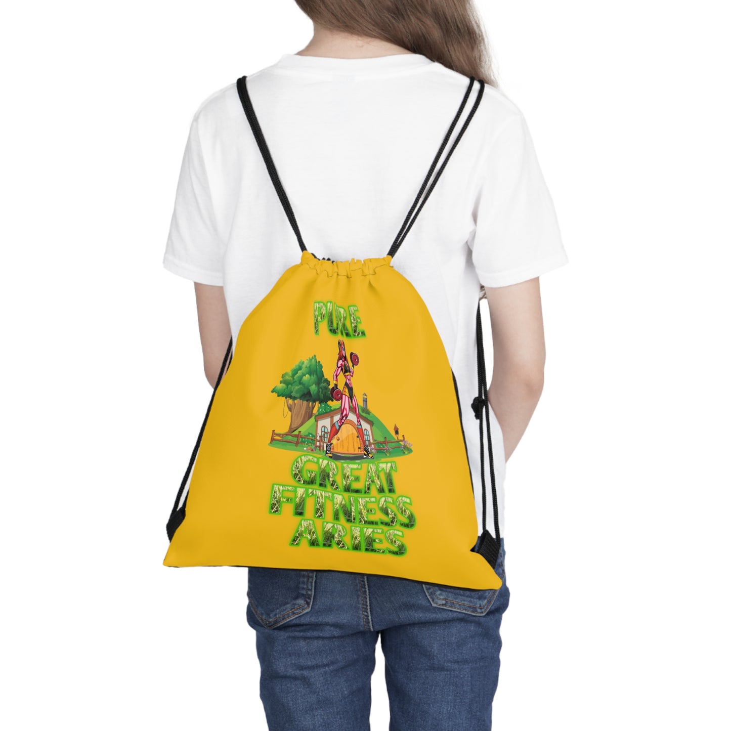 Outdoor Drawstring Bag Yellow Female Aries