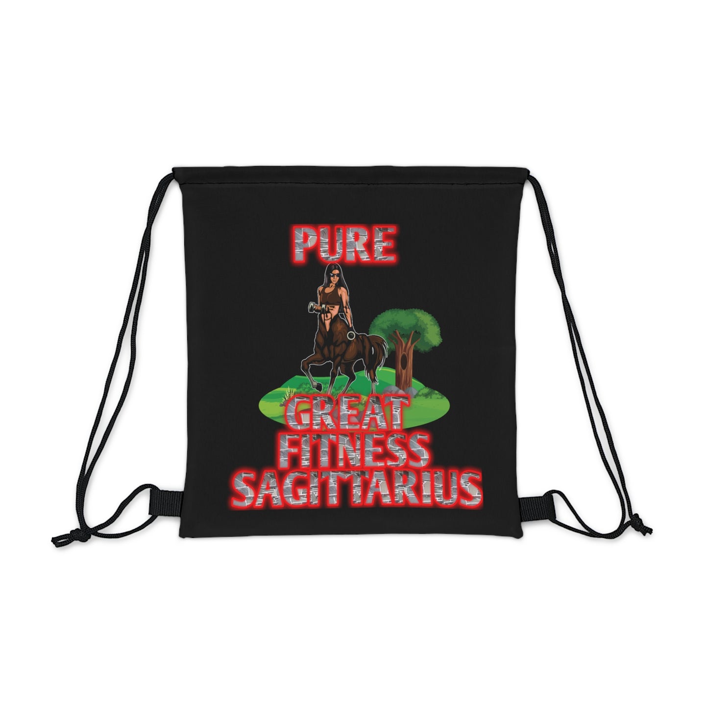 Outdoor Drawstring Bag Black Female Sagittarius