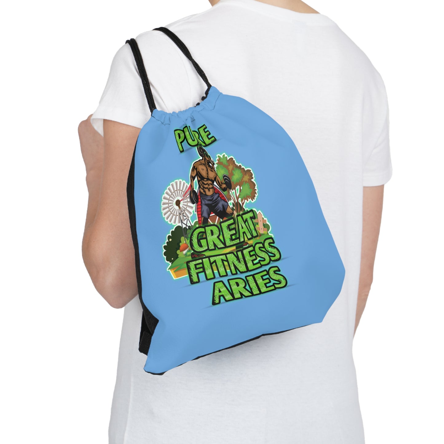 Outdoor Drawstring Bag Blue Male Aries